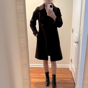 Lagerfeld brown wool coat size 6 made in Italy